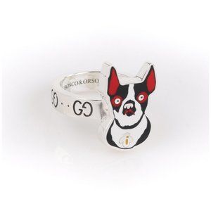 Gucci BOSCO ＆ ORSO Silver 925 Boston Terrier Ring